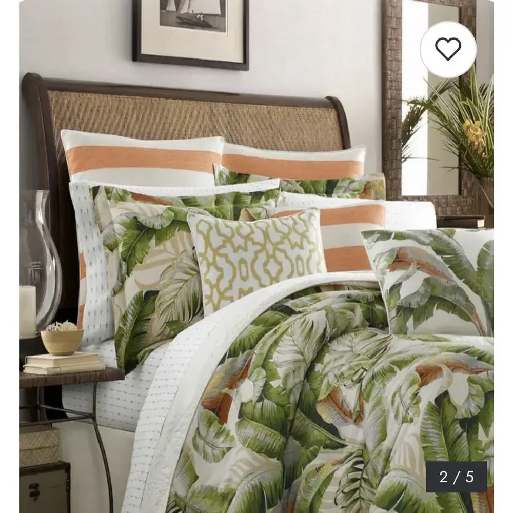 Tommy Bahama 3-Pce King Duvet Cover Set- Botanical - Palmiers Green Tropical
